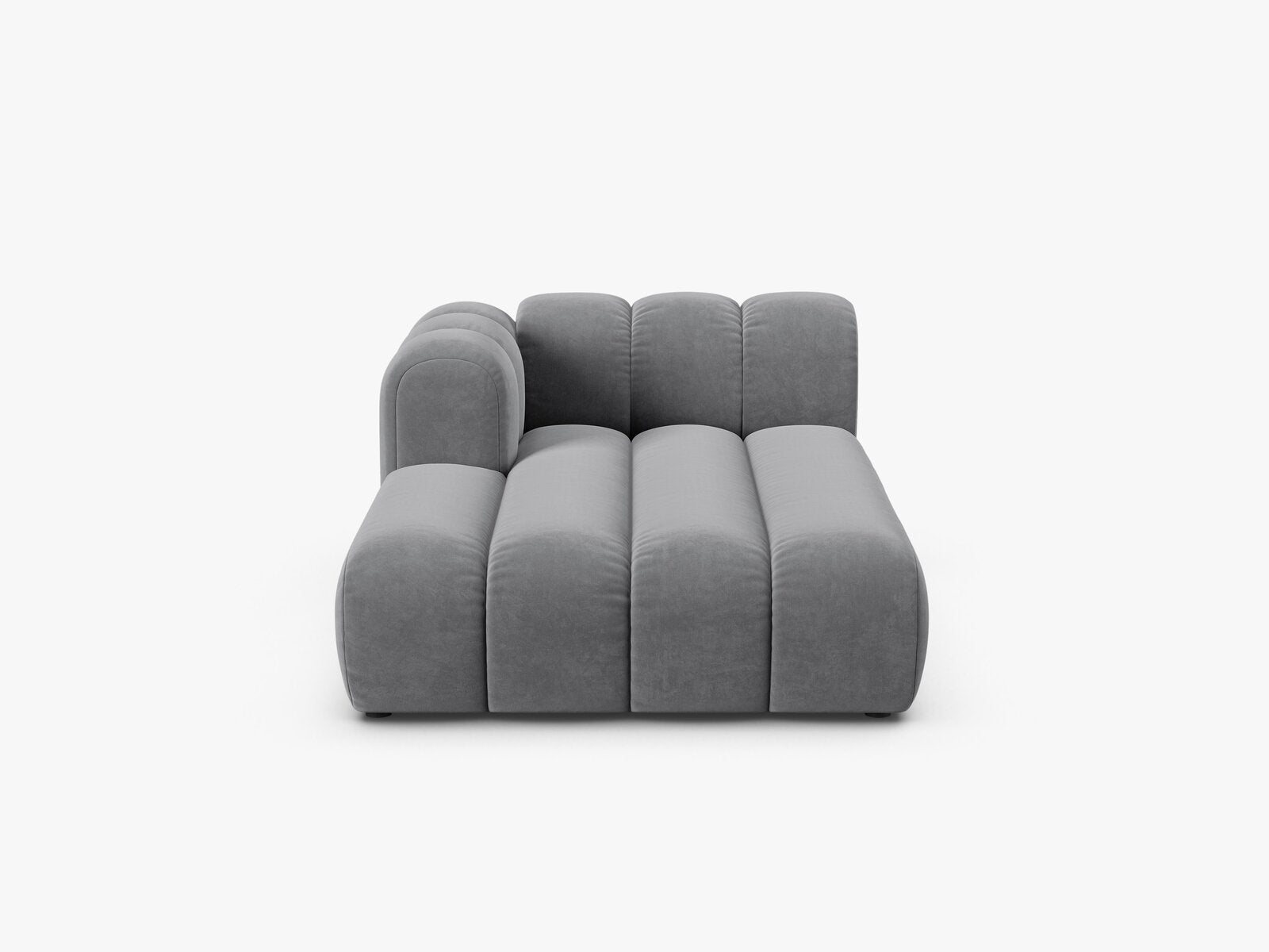 Micadoni Recamiere Lupine 2-Sitzer Links Samt Salvador Grau