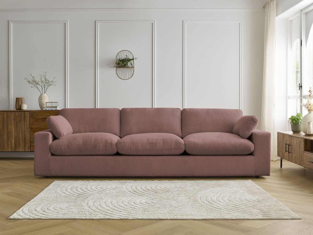 Bobochic Belair Sofa 4-Sitzer Cordsamt Rosa