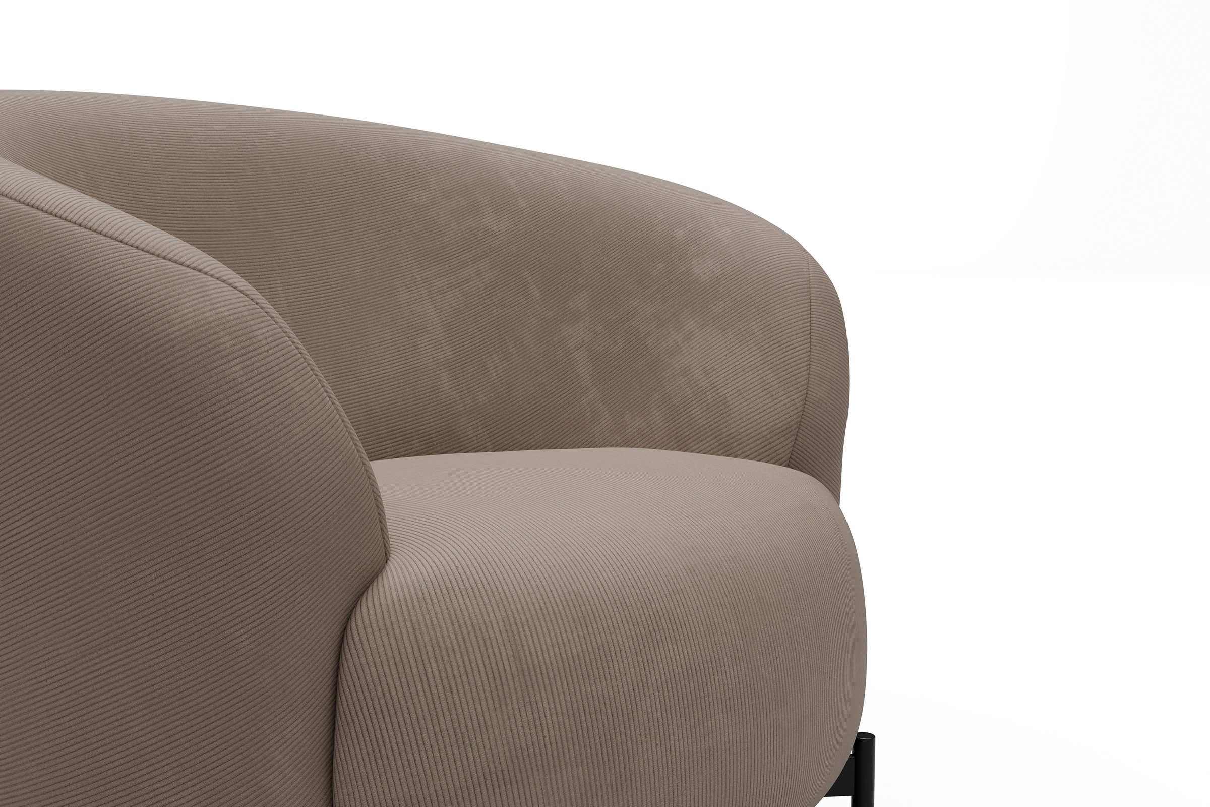 Sessel Ronda X-Metallgestell Schwarz Cordufine-Biege