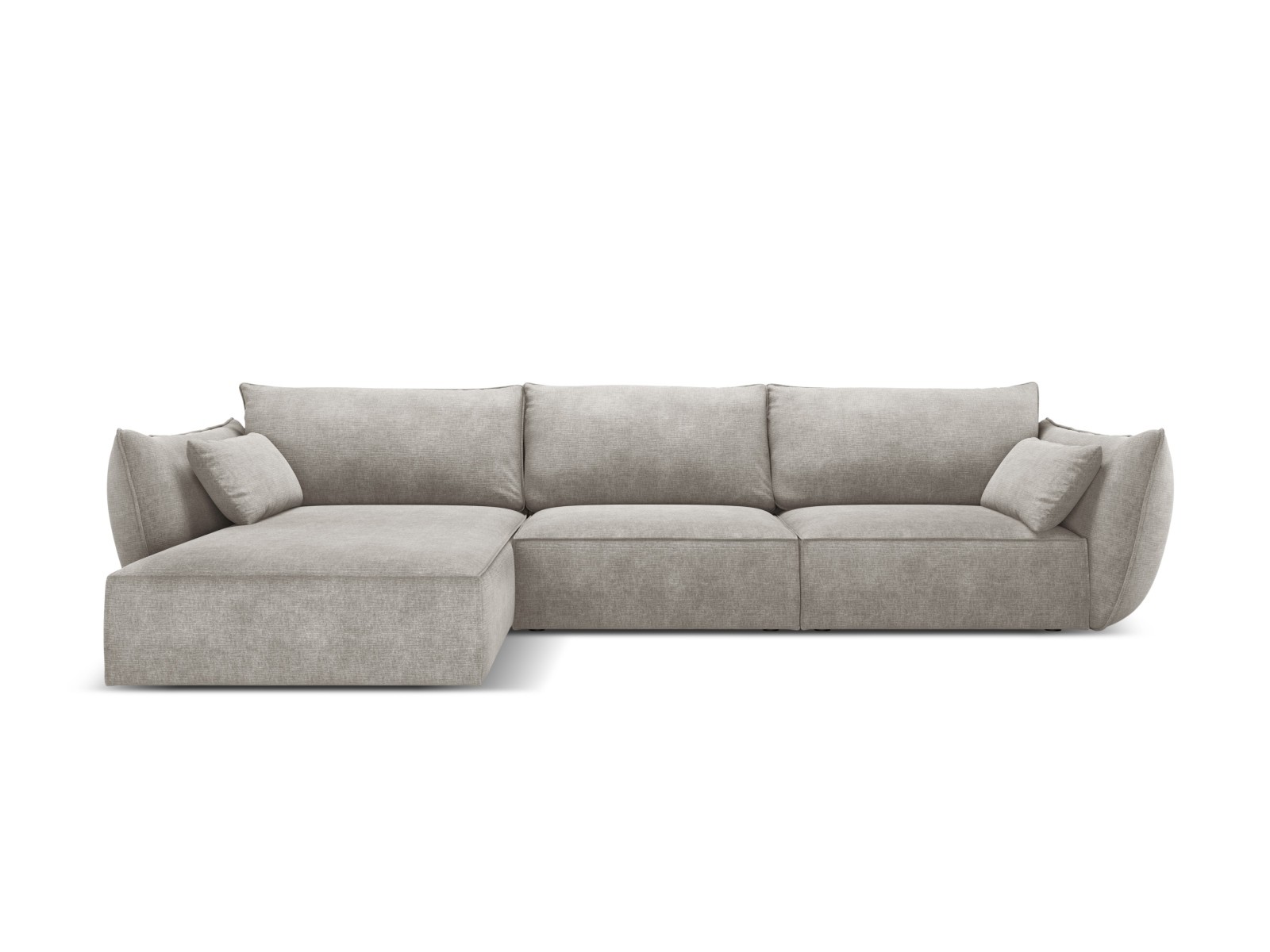 4-Sitzer Ecke links Sofa Kaelle | Bezug Light Grey | Beinfarbe Black Plastic
