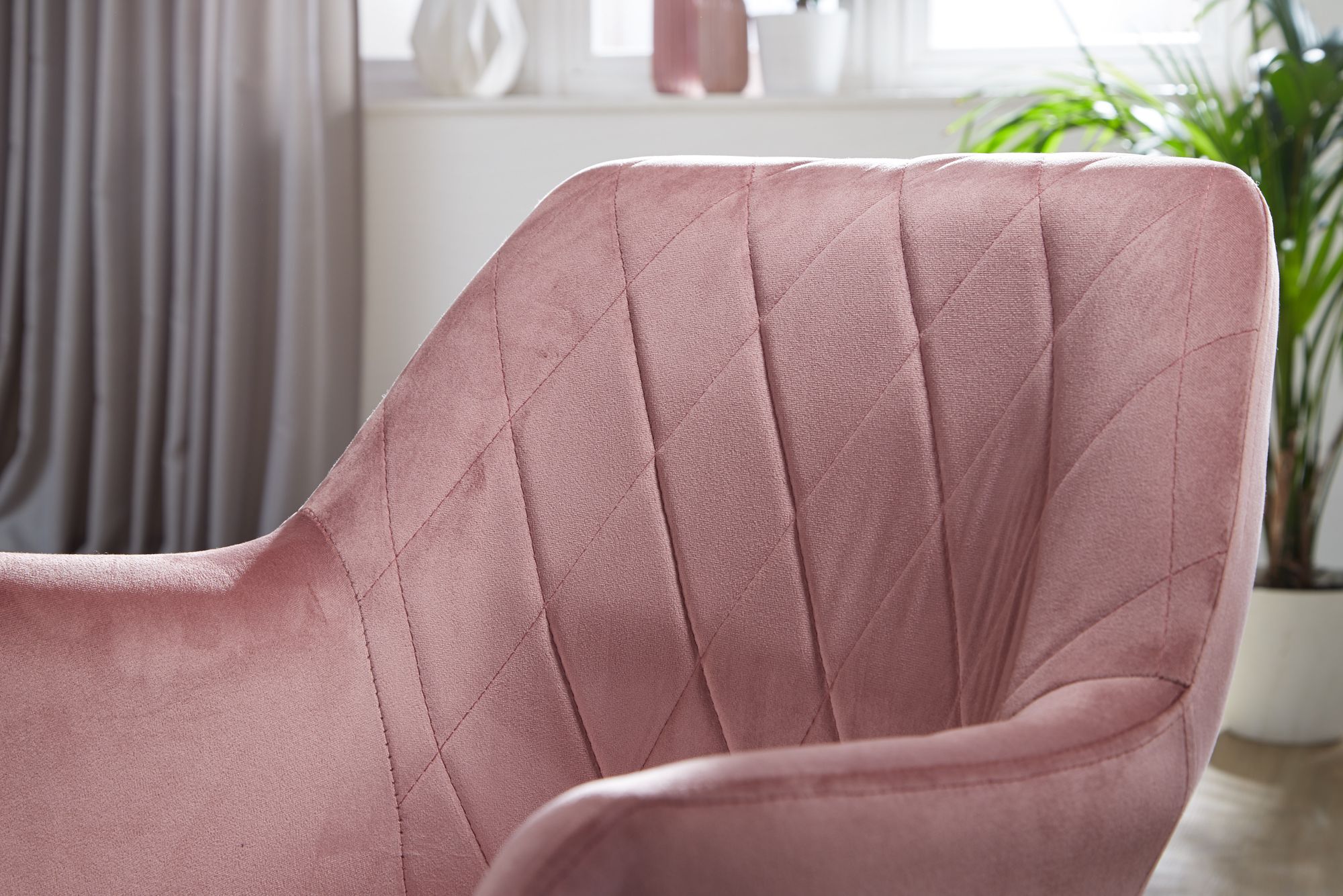Esszimmerstuhl Voss Samt Rosa
