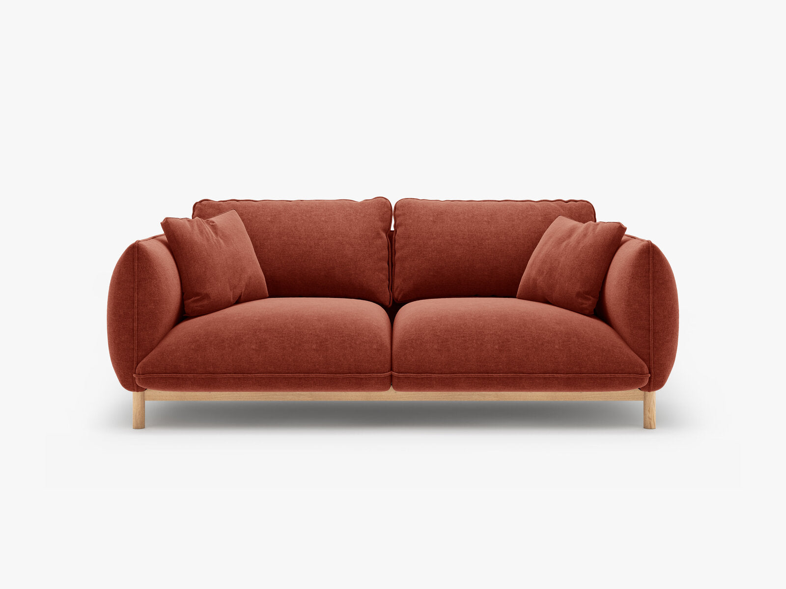 Micadoni Ada Sofa 2-Sitzer Strukturierter Stoff Wind Kastanienbraun