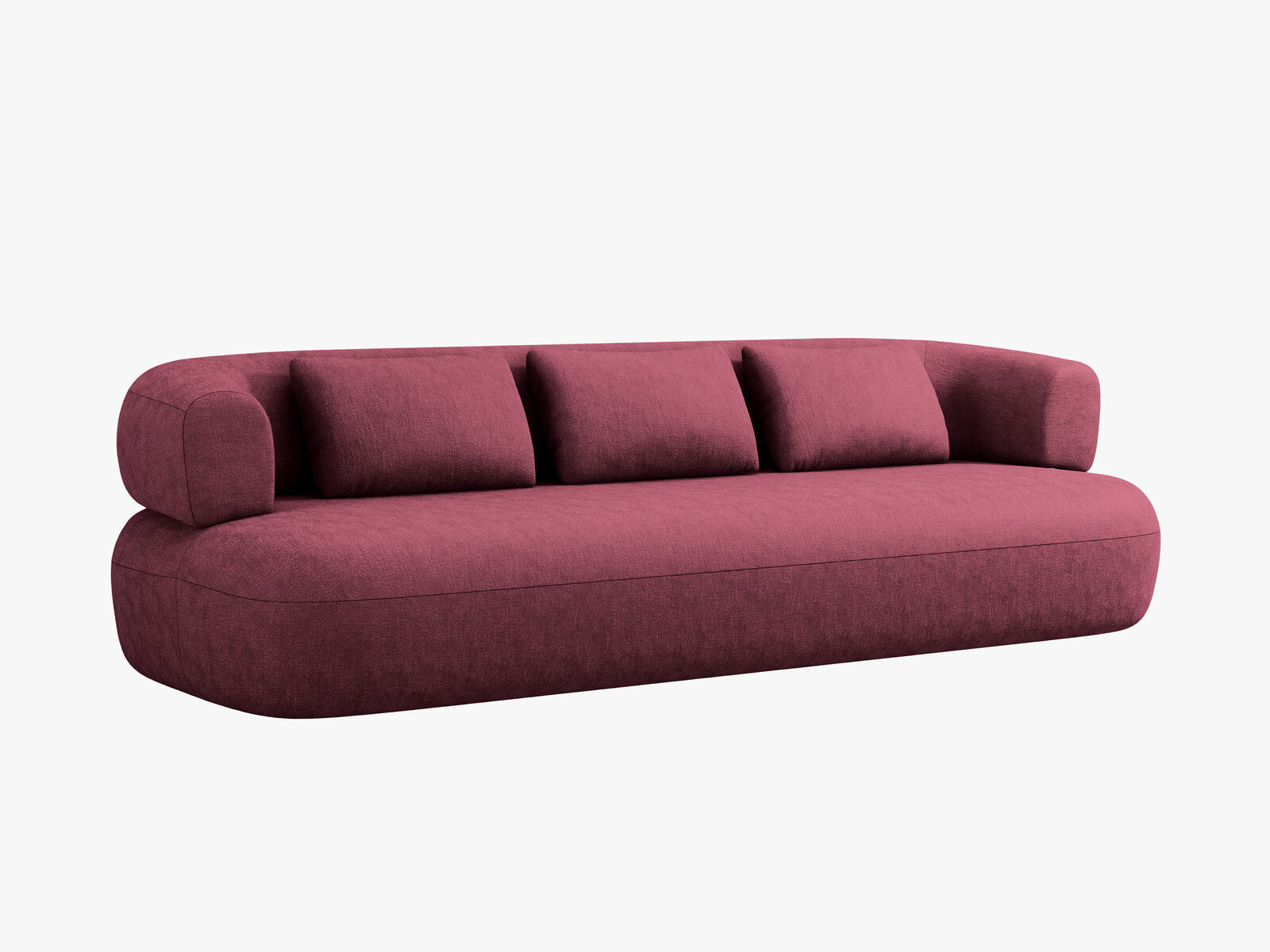 Micadoni Sofa Jenny 4-Sitzer Chenille Perfect Harmony Purpur Rot