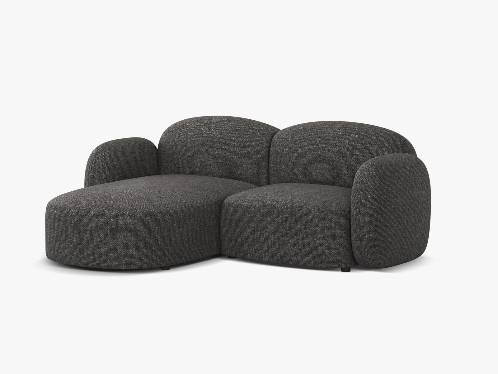 Micadoni Ecksofa Blair 3-Sitzer Links Chenille Eden Dunkelgrau