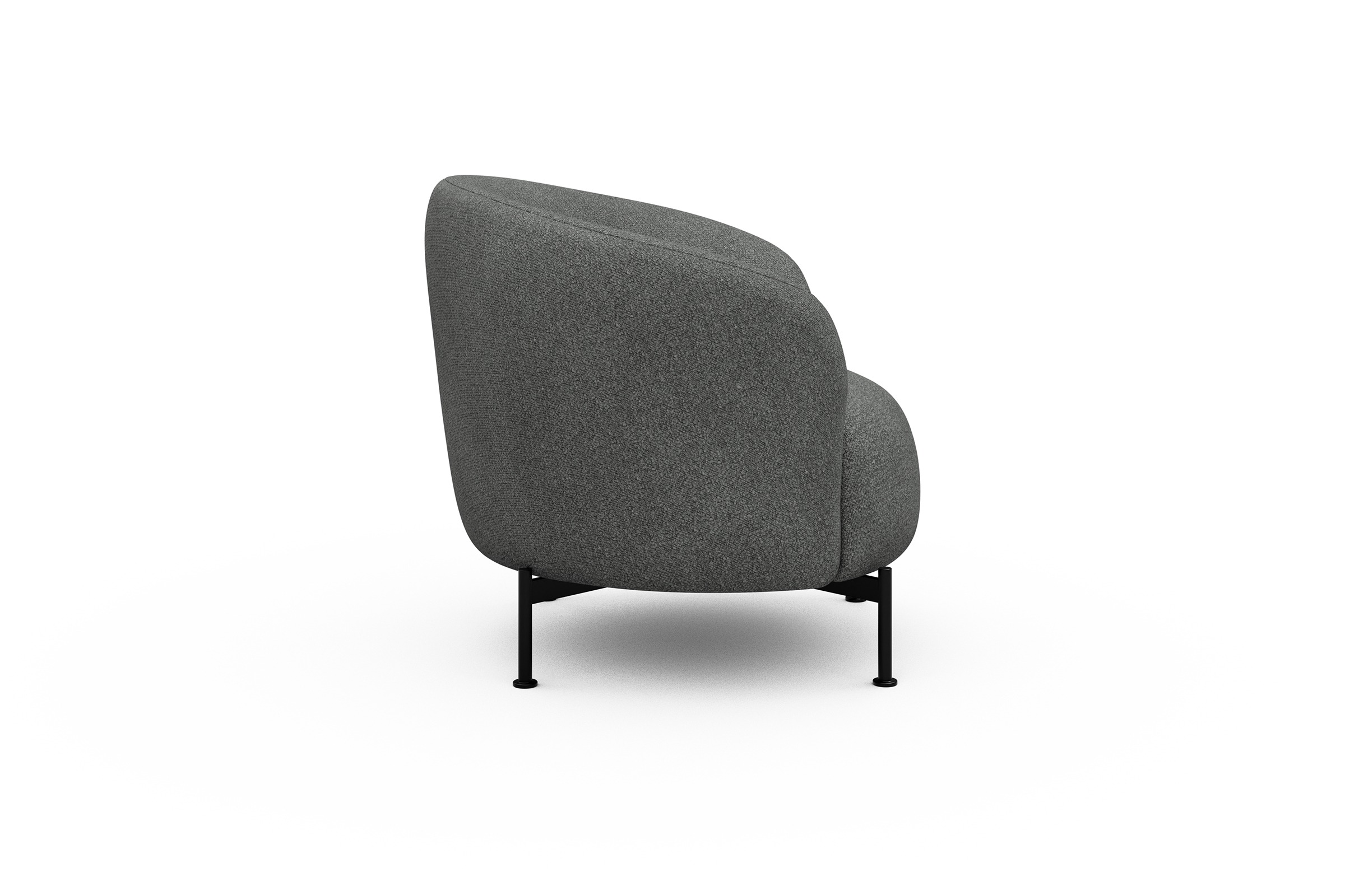Sessel Ronda X-Metallgestell Schwarz Boucle-Ash-Grey