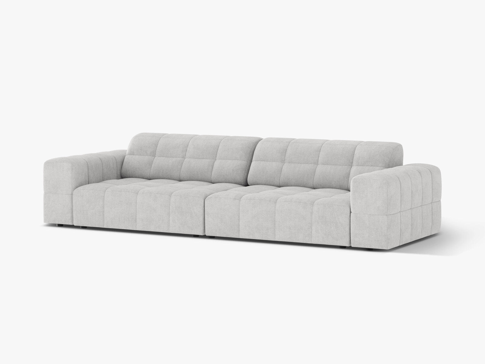 Micadoni Sofa Jennifer 4-Sitzer Chenille Eden Silber