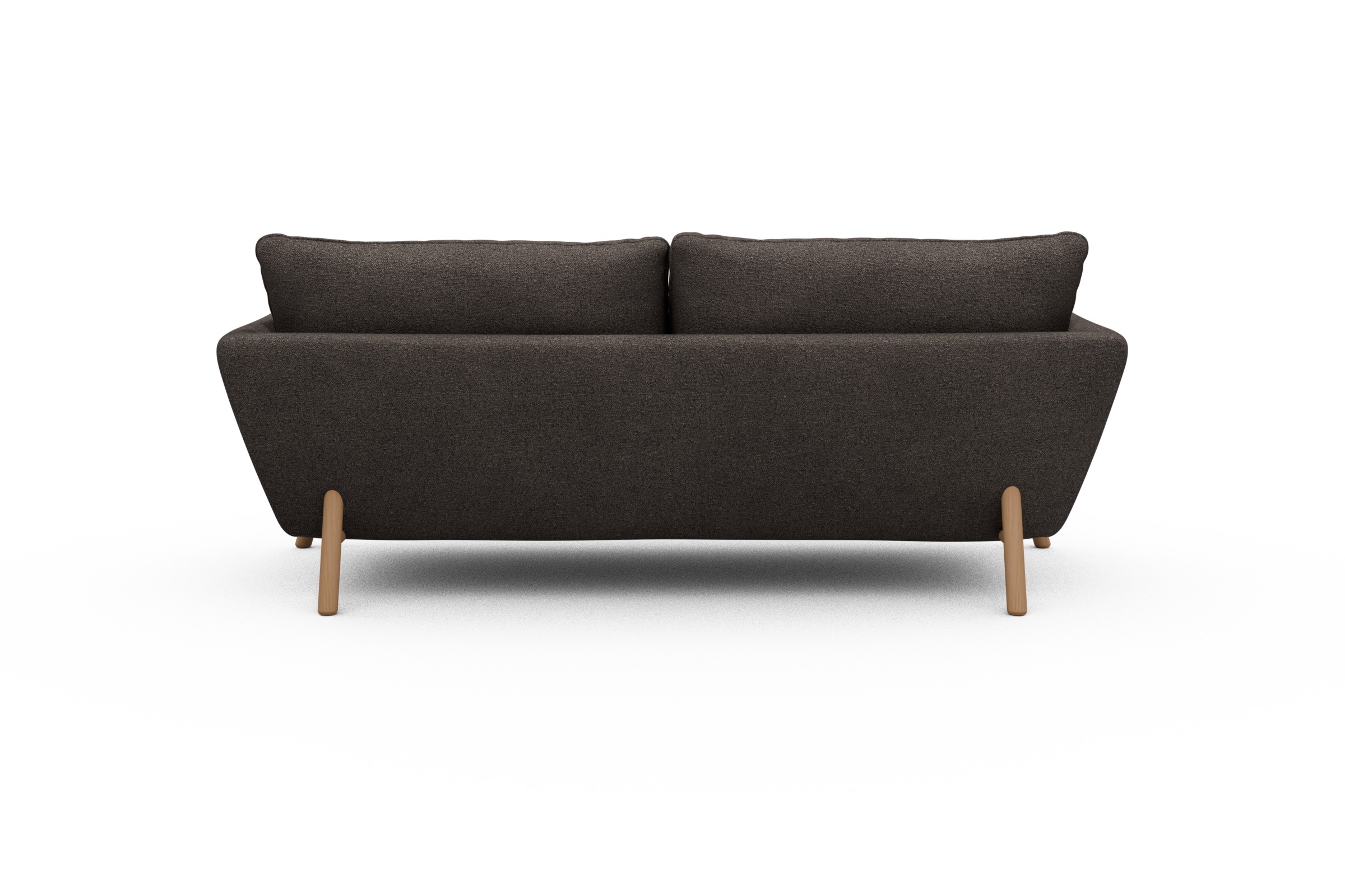 Sofa Emil 3-Sitzer Beinfarbe Eiche Natur Boucle-Taupe