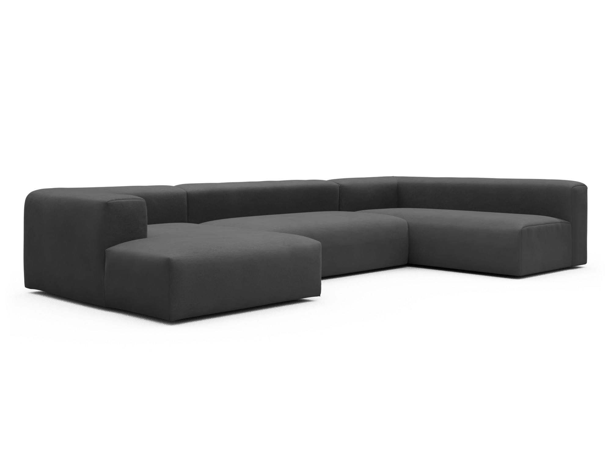 Skandi Home Wohnlandschaft Fred Chaiselongue links mit 2-Sitzer und lange Armlehne rechts Satya-Zinc moebelfaktor