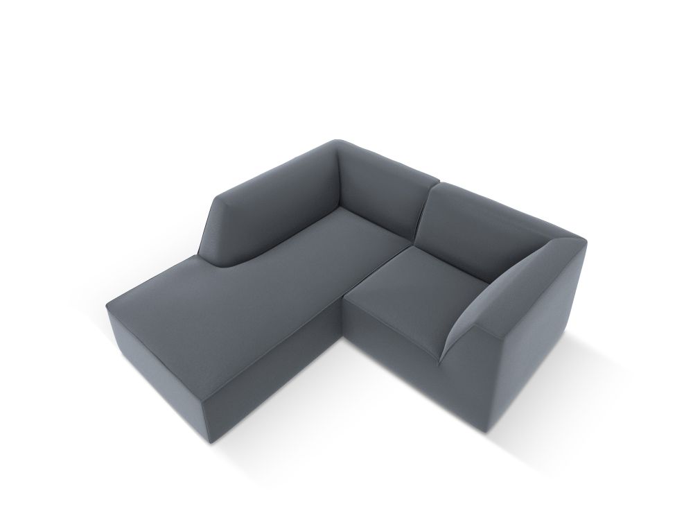 Cosmopolitan Design Ecksofa Siena 3-Sitzer Kunstleder Pacifico Dunkelblau Links