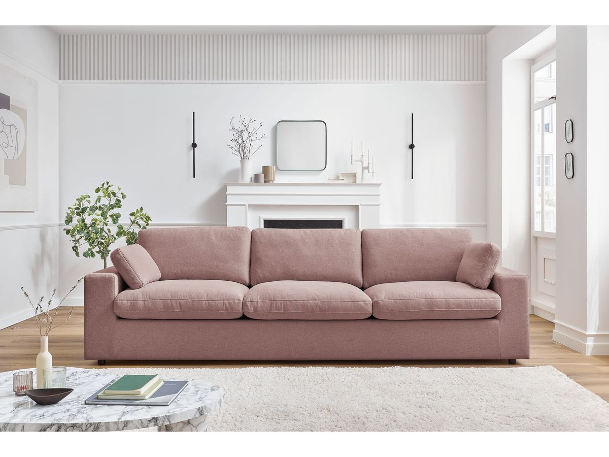 Bobochic Belair Sofa 4-Sitzer Stoff Rosa