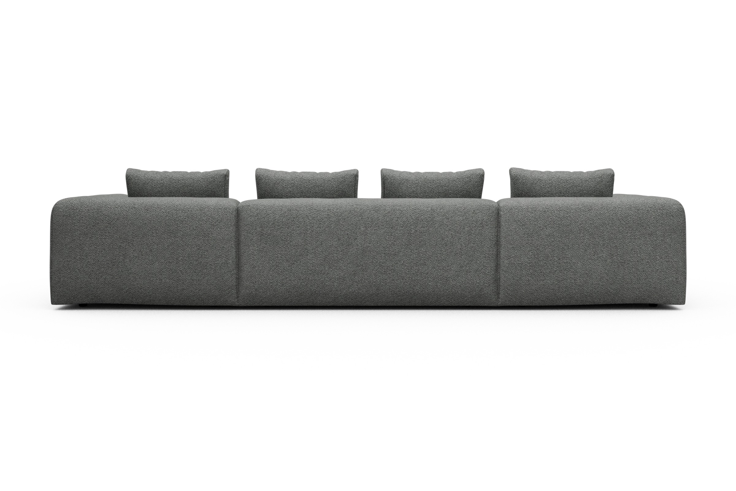 Wohnlandschaft Fred mit 2-Sitzer und Chaiselongue beidseitig Vanora-Warm-Grey