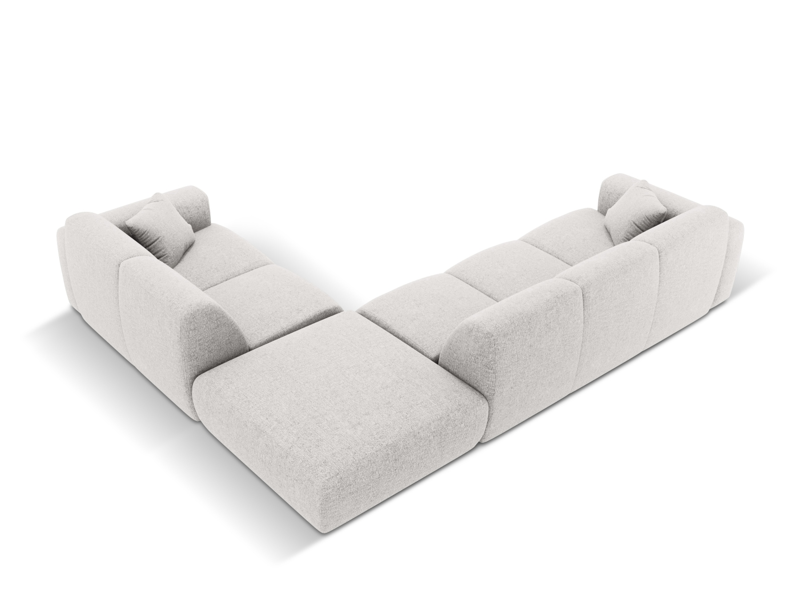 Cosmopolitan Design Ecksofa Nolio 4-Sitzer offen Chenille Haga Hellgrau Rechts