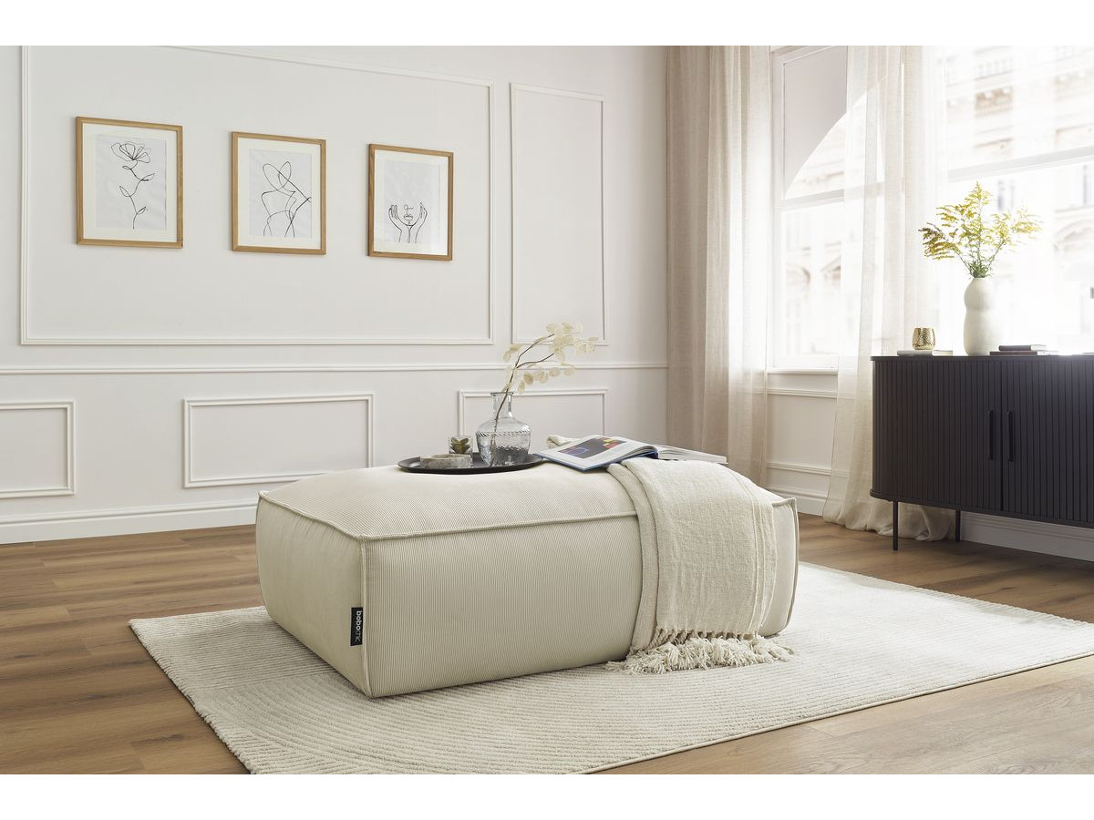 Bobochic Boheme Pouf Cordsamt Beige