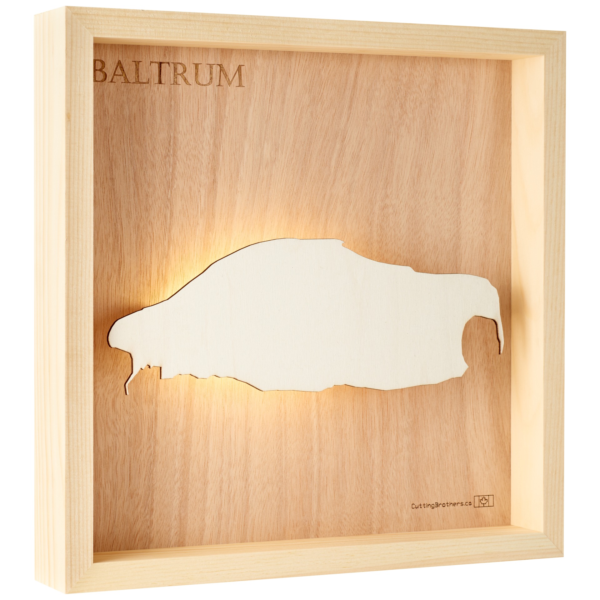 Cutting Brothers LED Licht Baltrum 3D Insel Holz Karte