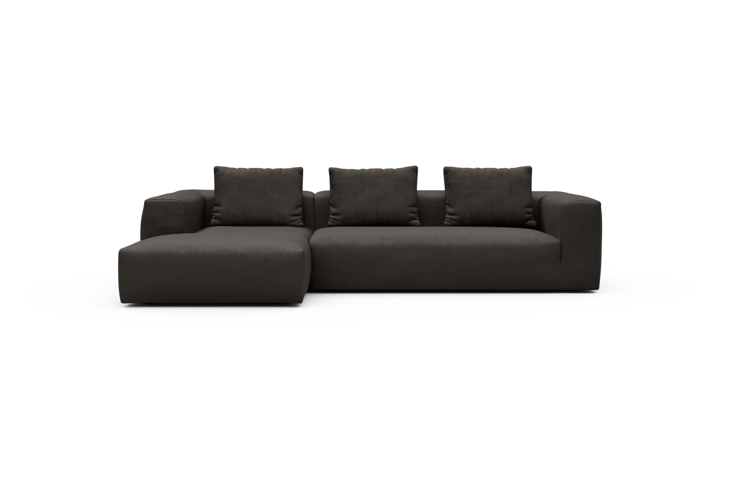 Skandi Home Ecksofa Fred Chaiselongue links mit 2,5-Sitzer Cordufine-Taupe moebelfaktor