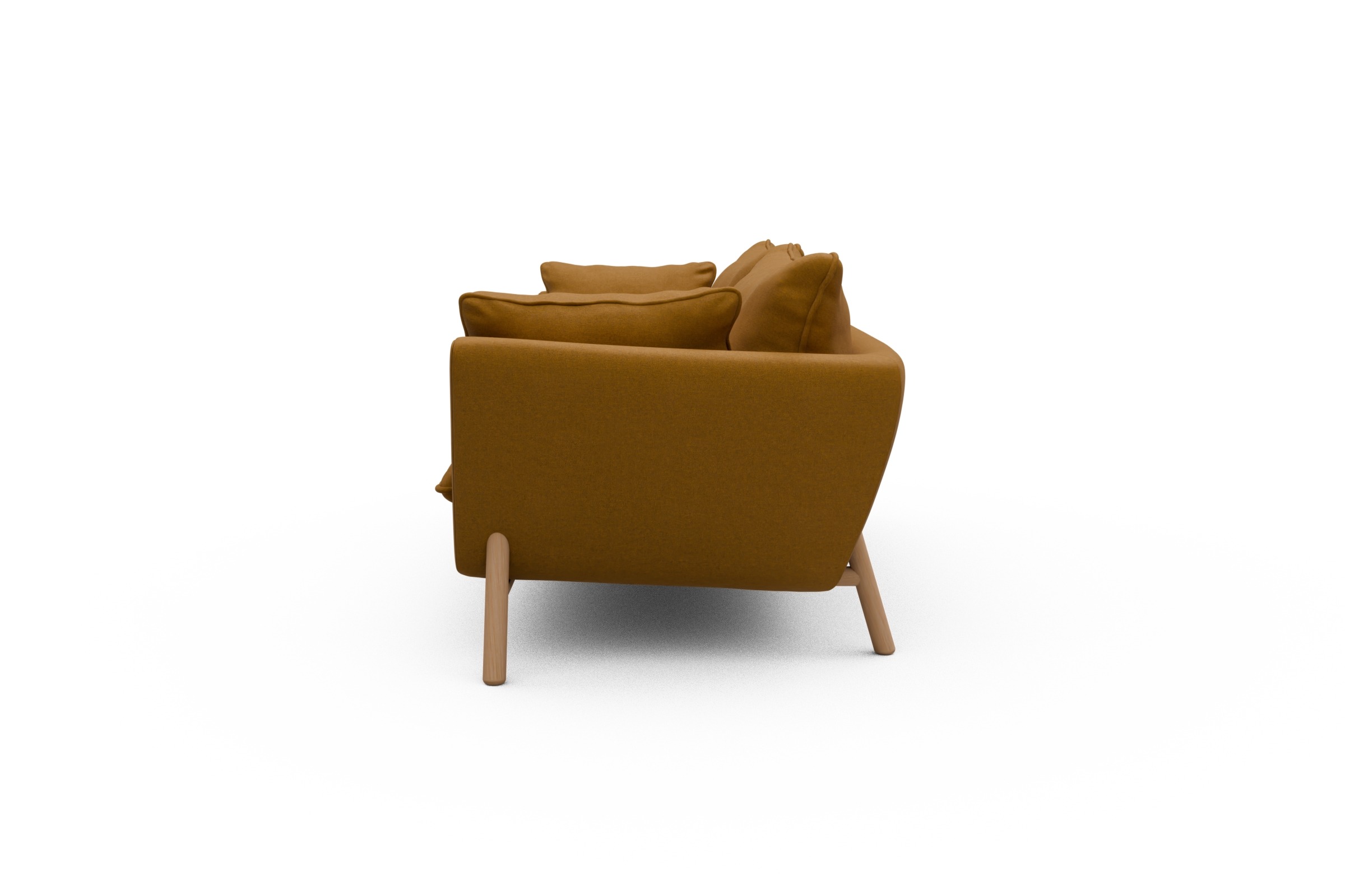 Sofa Emil PREMIUM 3-Sitzer Beinfarbe Eiche Natur Satya-Ocre