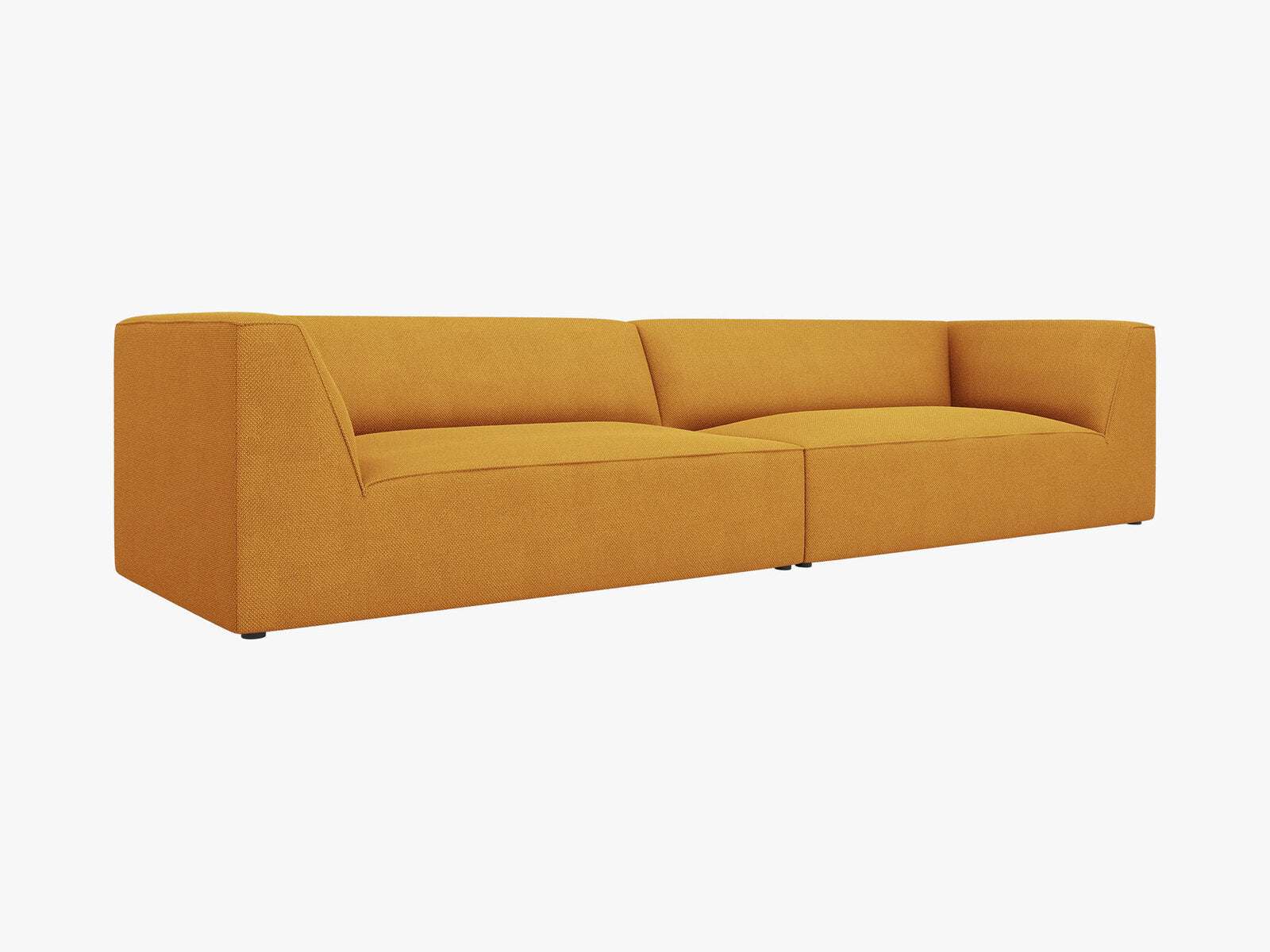 Micadoni Sofa Ruby 4-Sitzer Strukturierter Stoff Ottawa Gelb