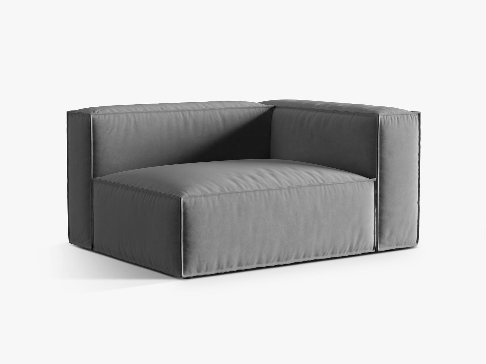 Micadoni Eckmodul Nuria 2-Sitzer Rechts Samt Grau