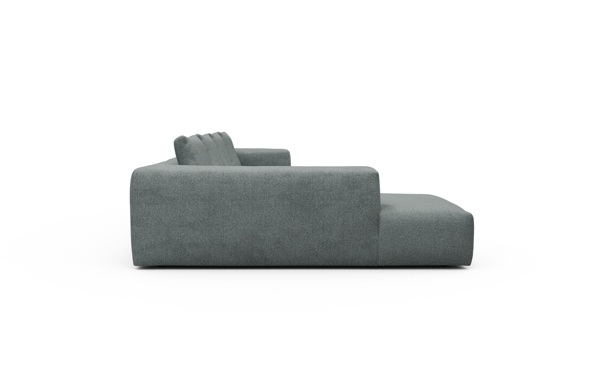 Wohnlandschaft Fred Relax-Ecke links mit 2-Sitzer und Chaiselongue rechts Casone-Light-Mixed-Green