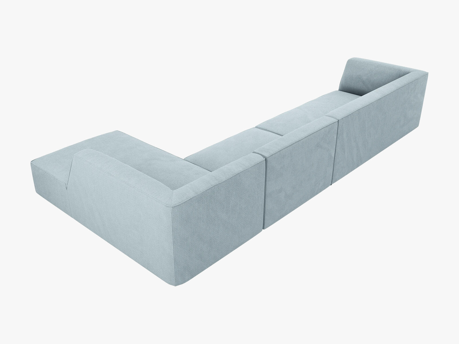 Micadoni Ecksofa Ruby 5-Sitzer Rechts Kord Scala Hellblau