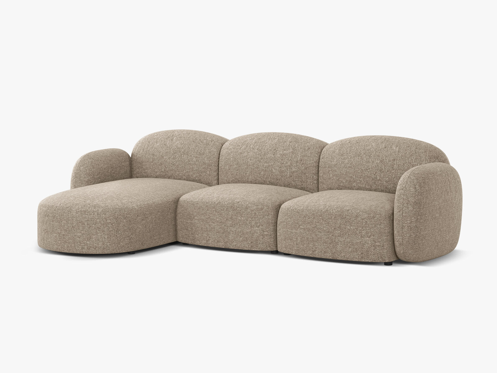 Micadoni Ecksofa Blair 4-Sitzer Links Chenille Eden Dunkelbeige