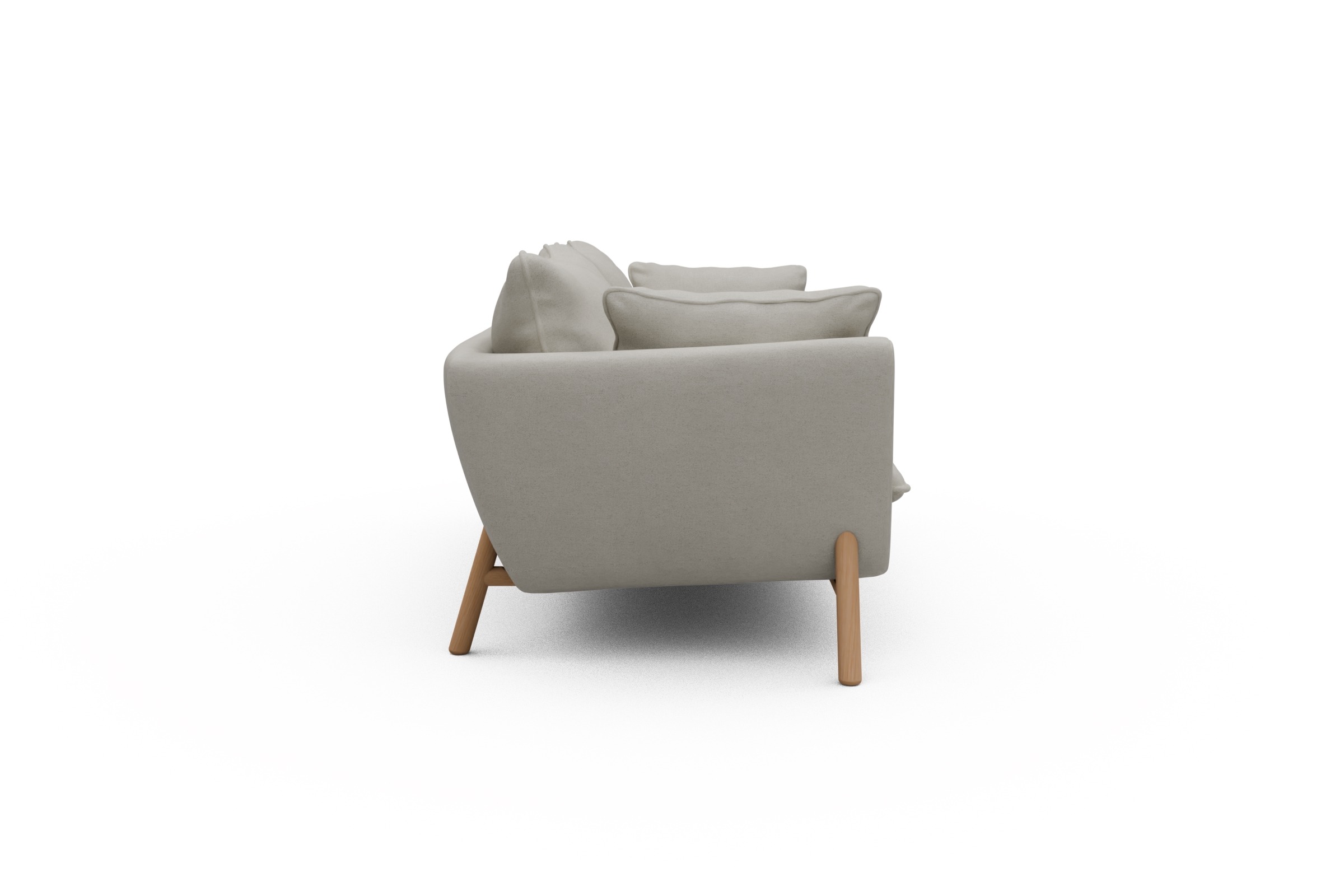 Sofa Emil PREMIUM 3-Sitzer Beinfarbe Eiche Natur Denari-Clean-Beige