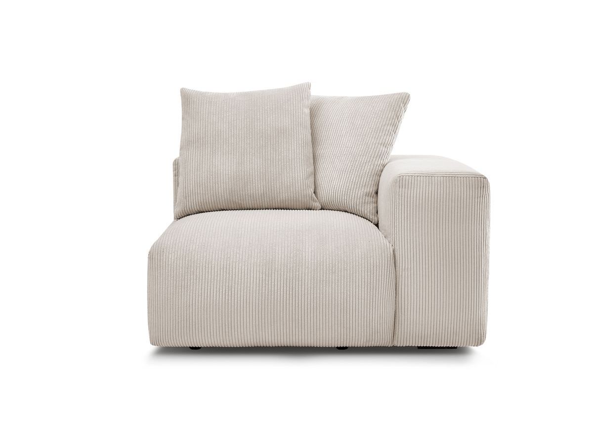 Bobochic Voltaire Sofamodul 1-Sitzer 130 × 100 cm Cordsamt Beige Ecke rechts