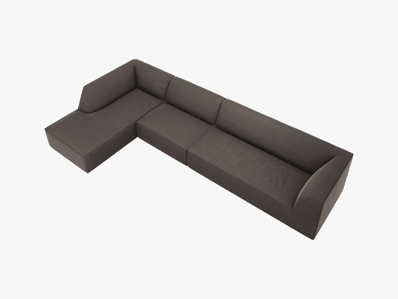Micadoni Ecksofa Ruby 5-Sitzer Links Samt Salvador Dunkelgrau