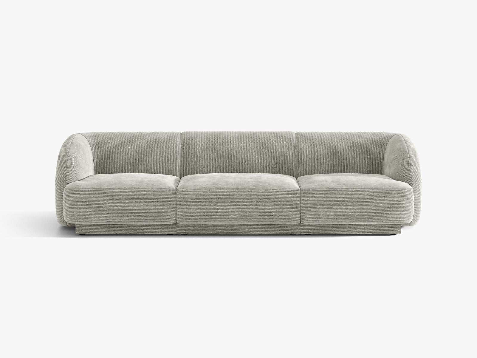 Micadoni Sofa Miley 3-Sitzer Chenille Haga Hellgrau