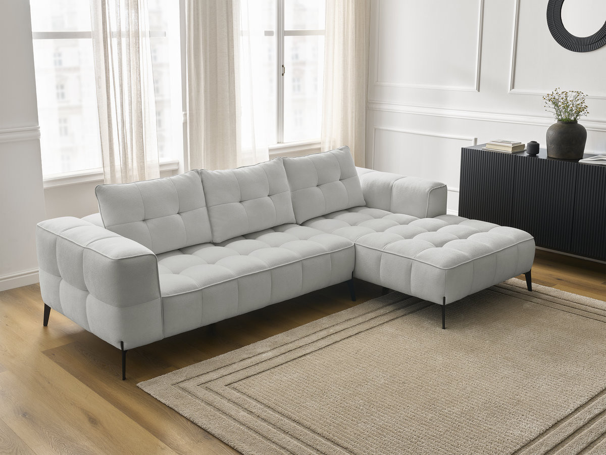 Bobochic Anis Ecksofa Strukturstoff Hellgrau Ecke rechts