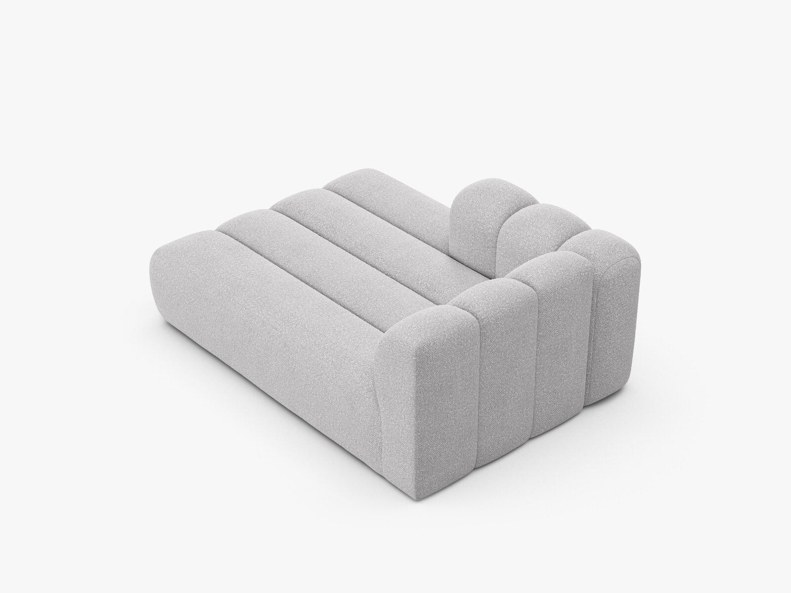 Micadoni Recamiere Lupine 2-Sitzer Links Boucle Baloo Hellgrau