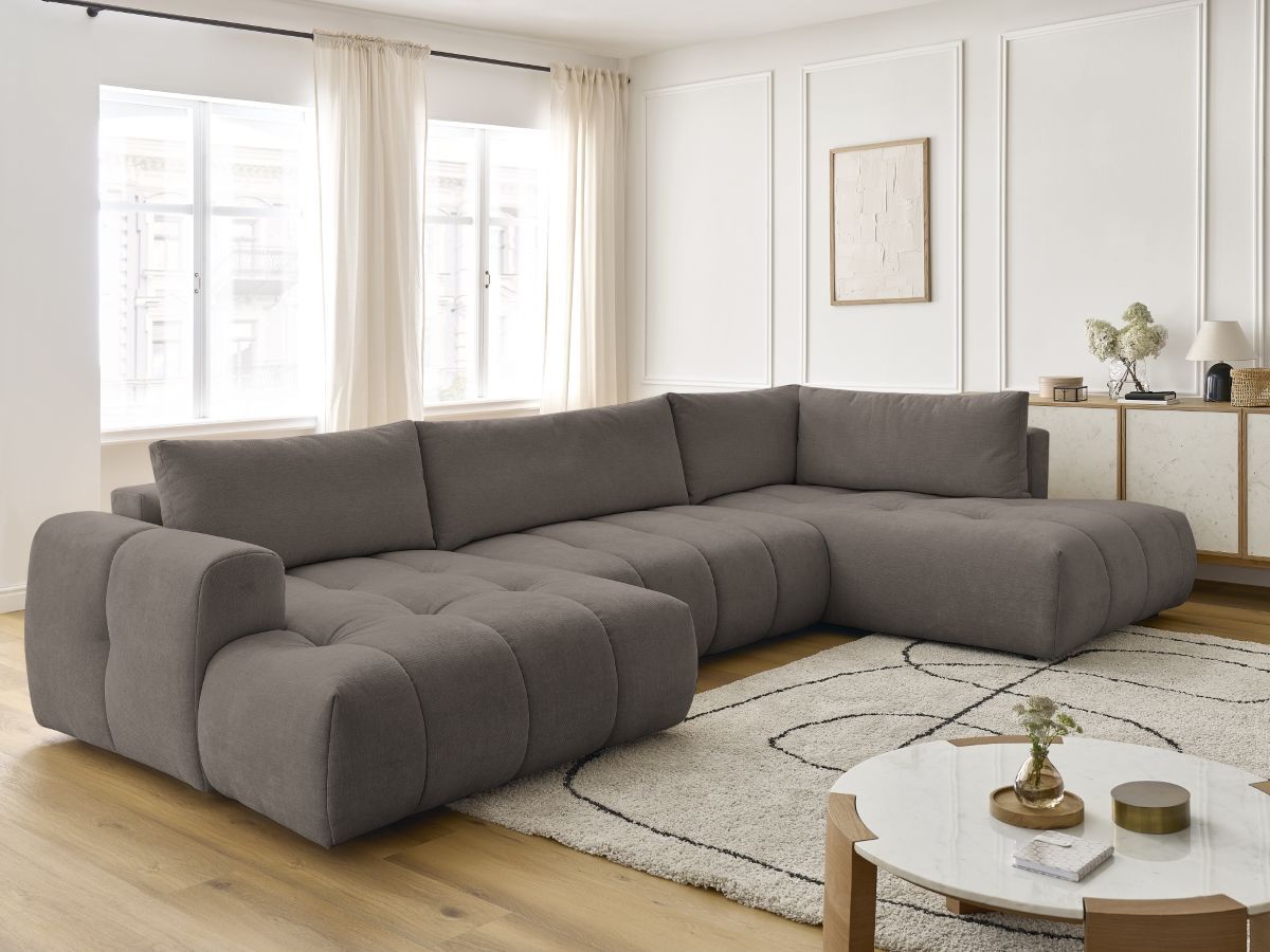 Bobochic Fuji Wohnlandschaft Stoff Taupe Ecke links