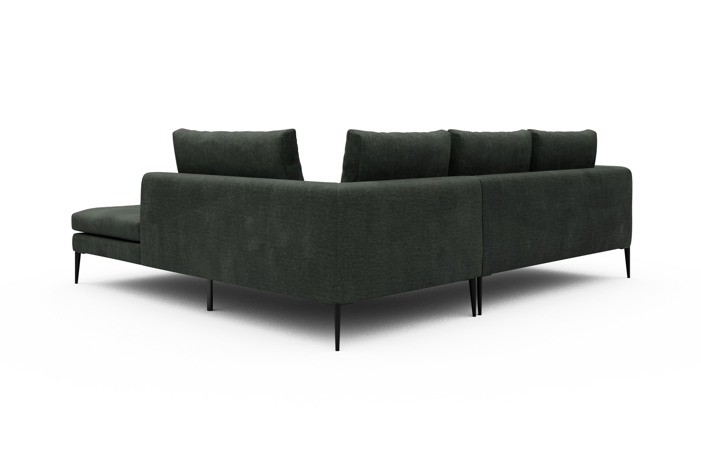 Ecksofa Paul Relax-Ecke rechts mit 2-Sitzer Aivi-Pine-Green