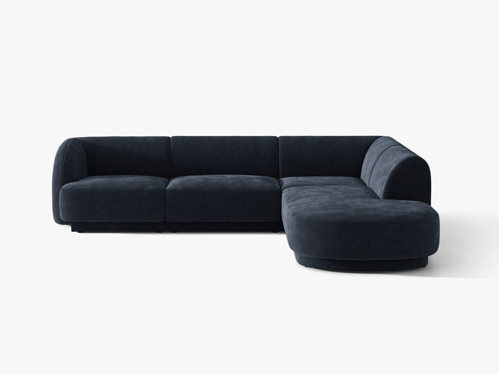 Micadoni Ecksofa Miley 6-Sitzer Chenille Eden Marineblau Rechts