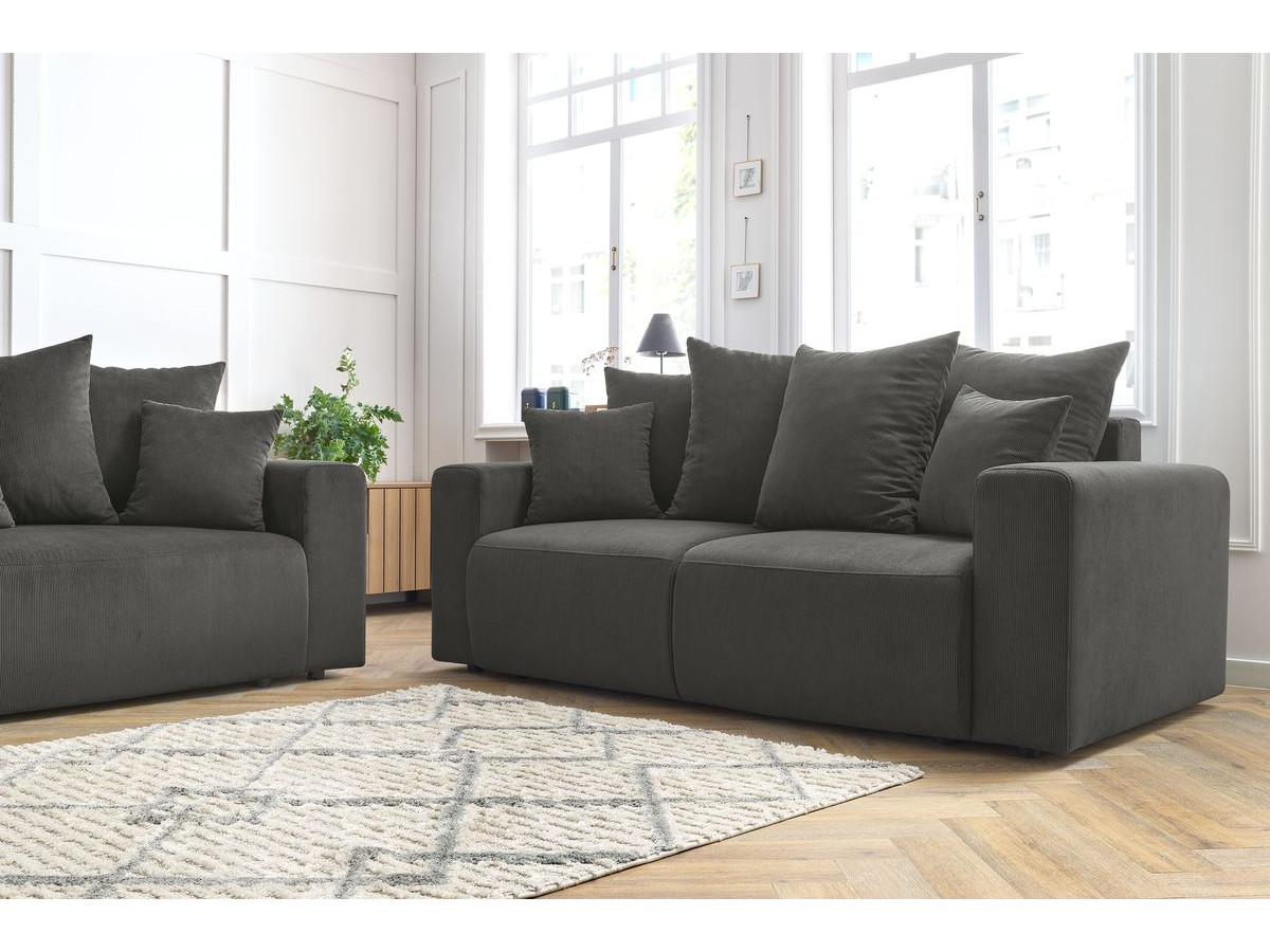 Bobochic Envy Sofa 5-Sitzer Cordsamt Dunkelgrau