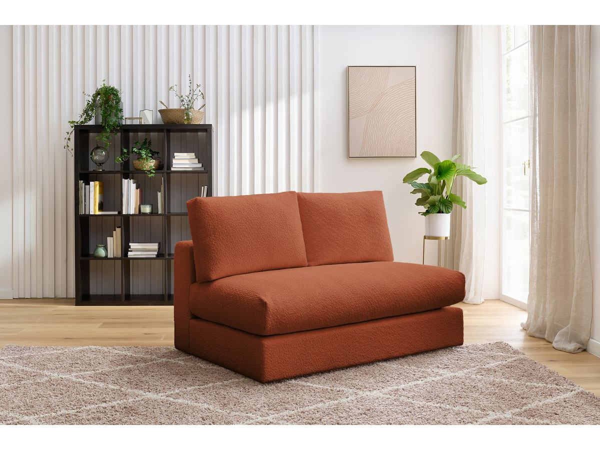 Bobochic Paris Sofamodul 2-Sitzer Bouclé-Stoff Orange