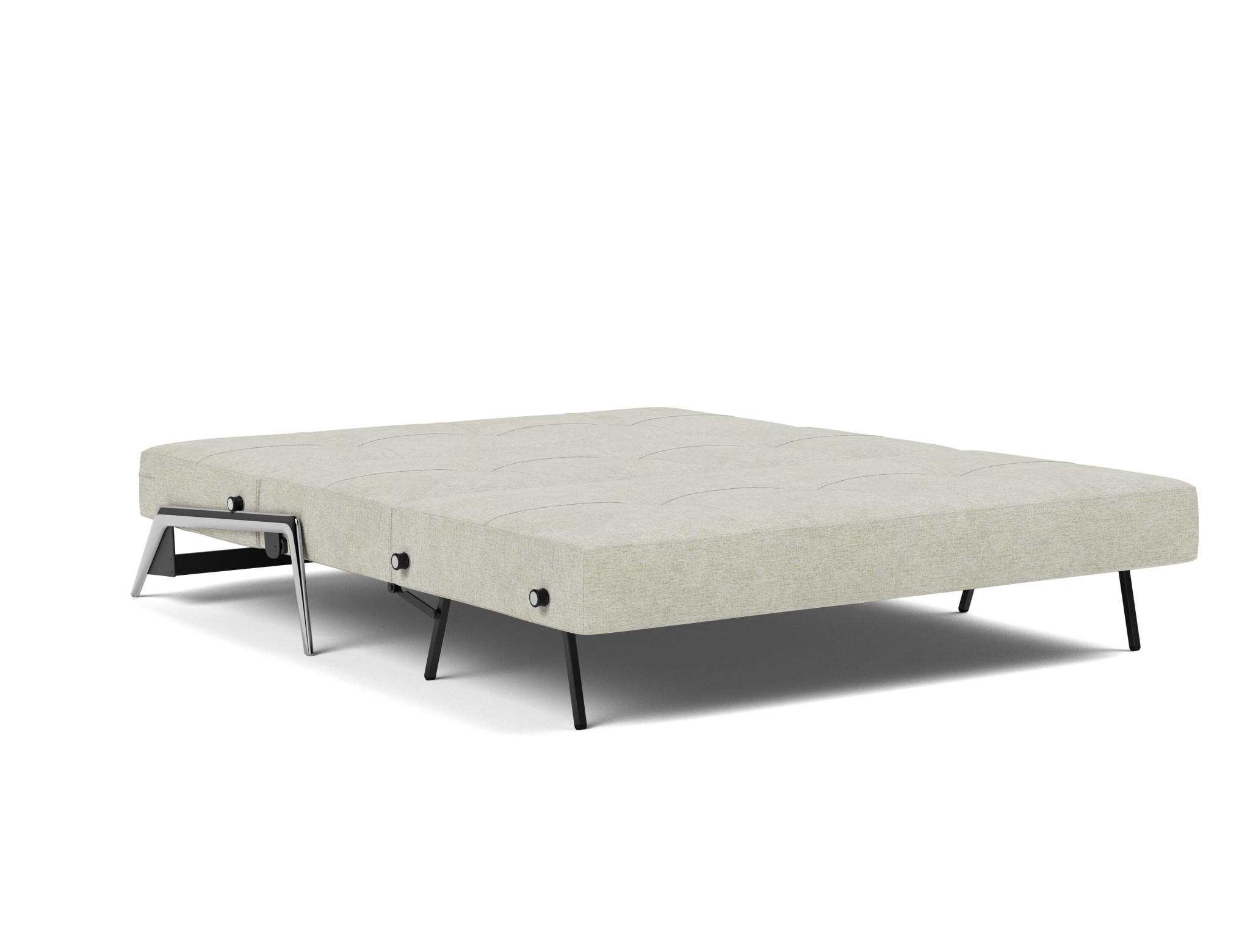 Schlafsofa Cubed 160 Flachgewebe Avella 280-Sand Beine Aluminium