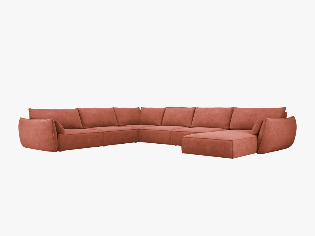 Micadoni Panorama-Ecksofa Kaelle 8-Sitzer Links Chenille Over The Horizon Terrakotta