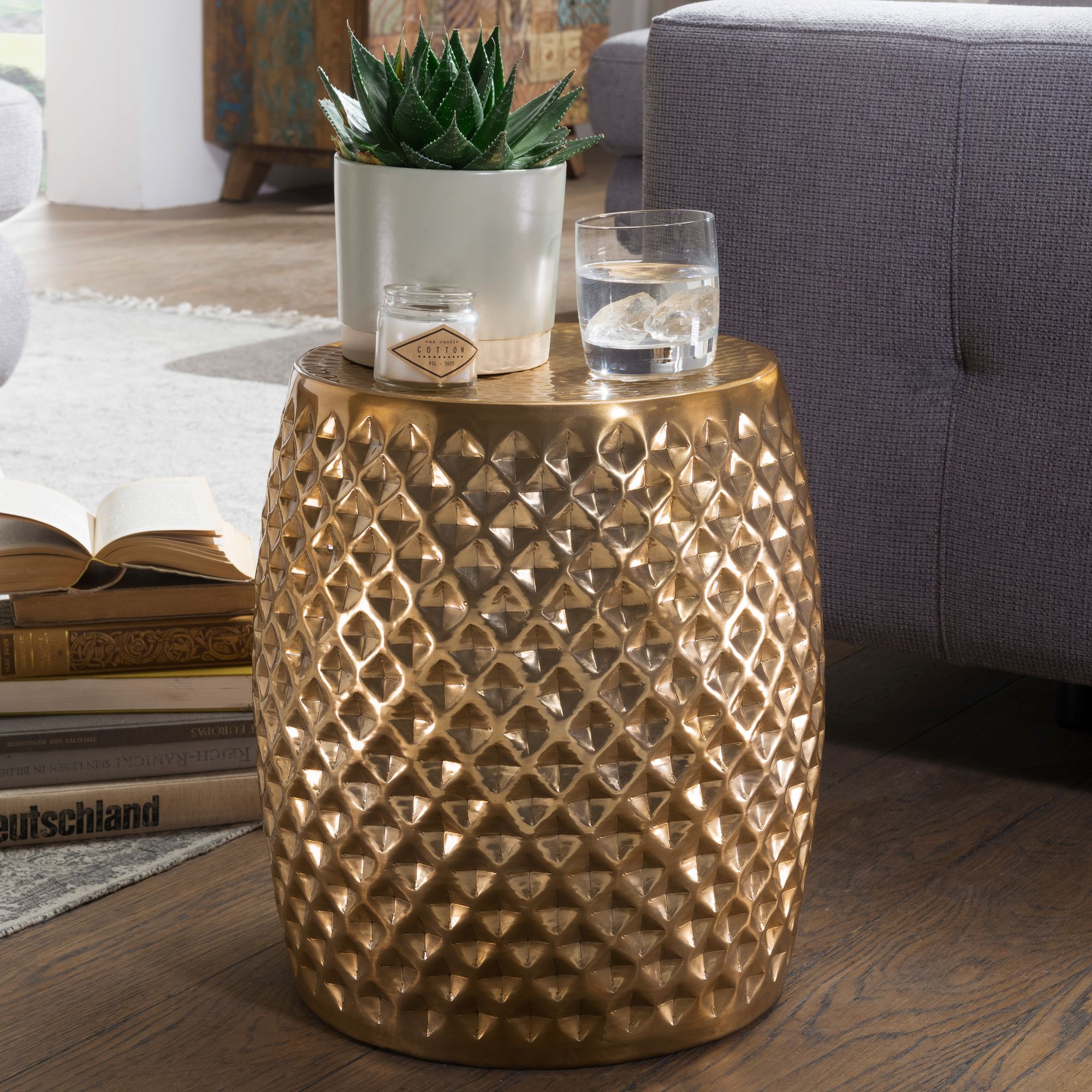 Beistelltisch Reykholt Aluminium Gold Ø 32 cm