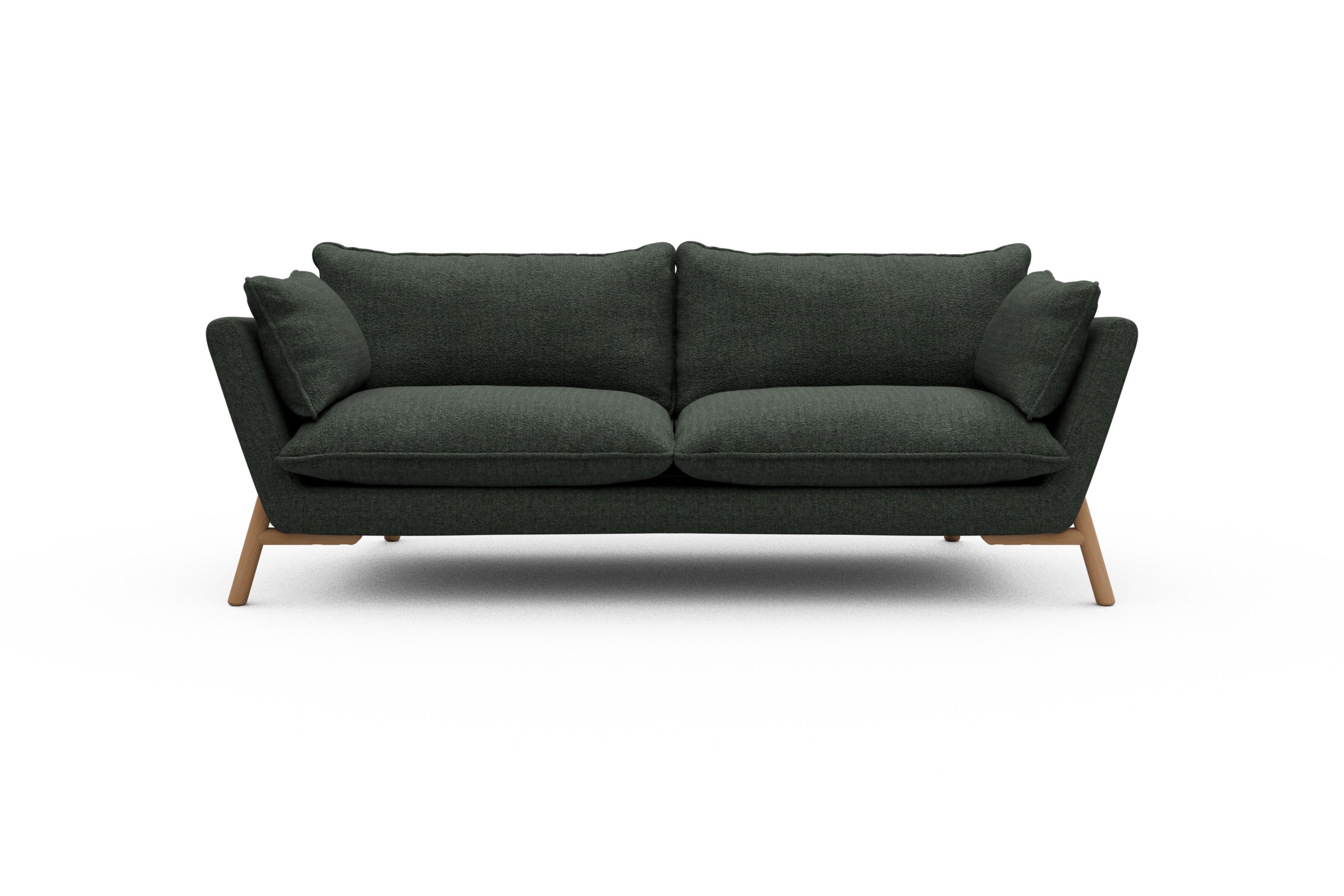 Skandi Home Sofa Emil PREMIUM 3-Sitzer Beinfarbe Eiche Natur Aivi-Pine-Green moebelfaktor