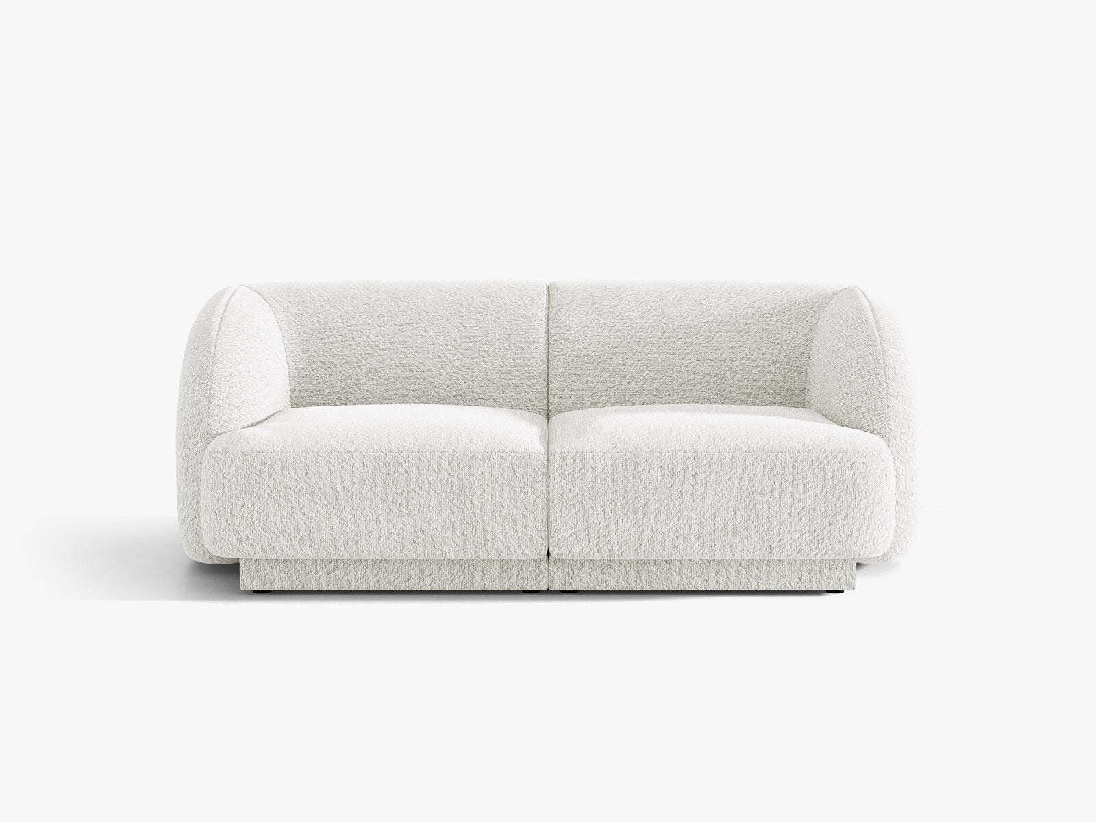 Micadoni Sofa Miley 2-Sitzer Boucle Baloo Weiß