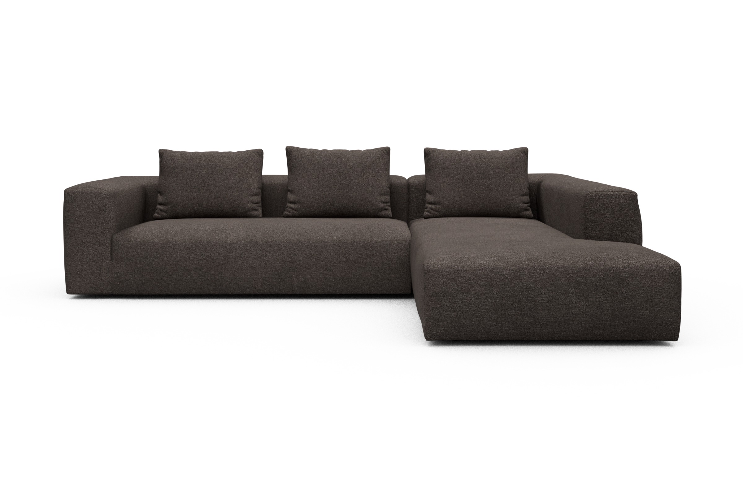 Skandi Home Ecksofa Fred Relax-Ecke rechts mit 2,5-Sitzer Boucle-Taupe moebelfaktor