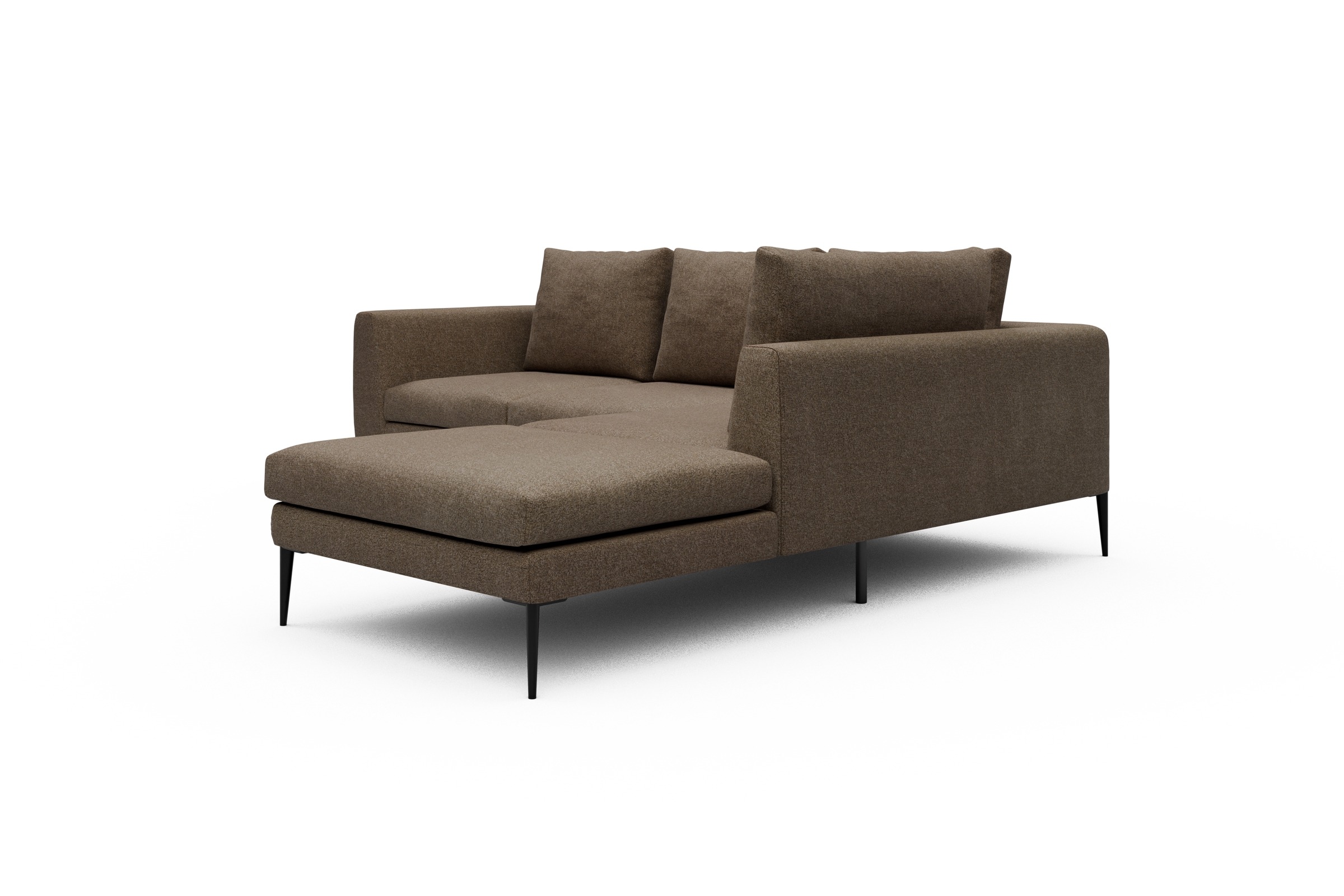 Ecksofa Paul Relax-Ecke rechts mit 2-Sitzer Aivi-Khaki-Brown