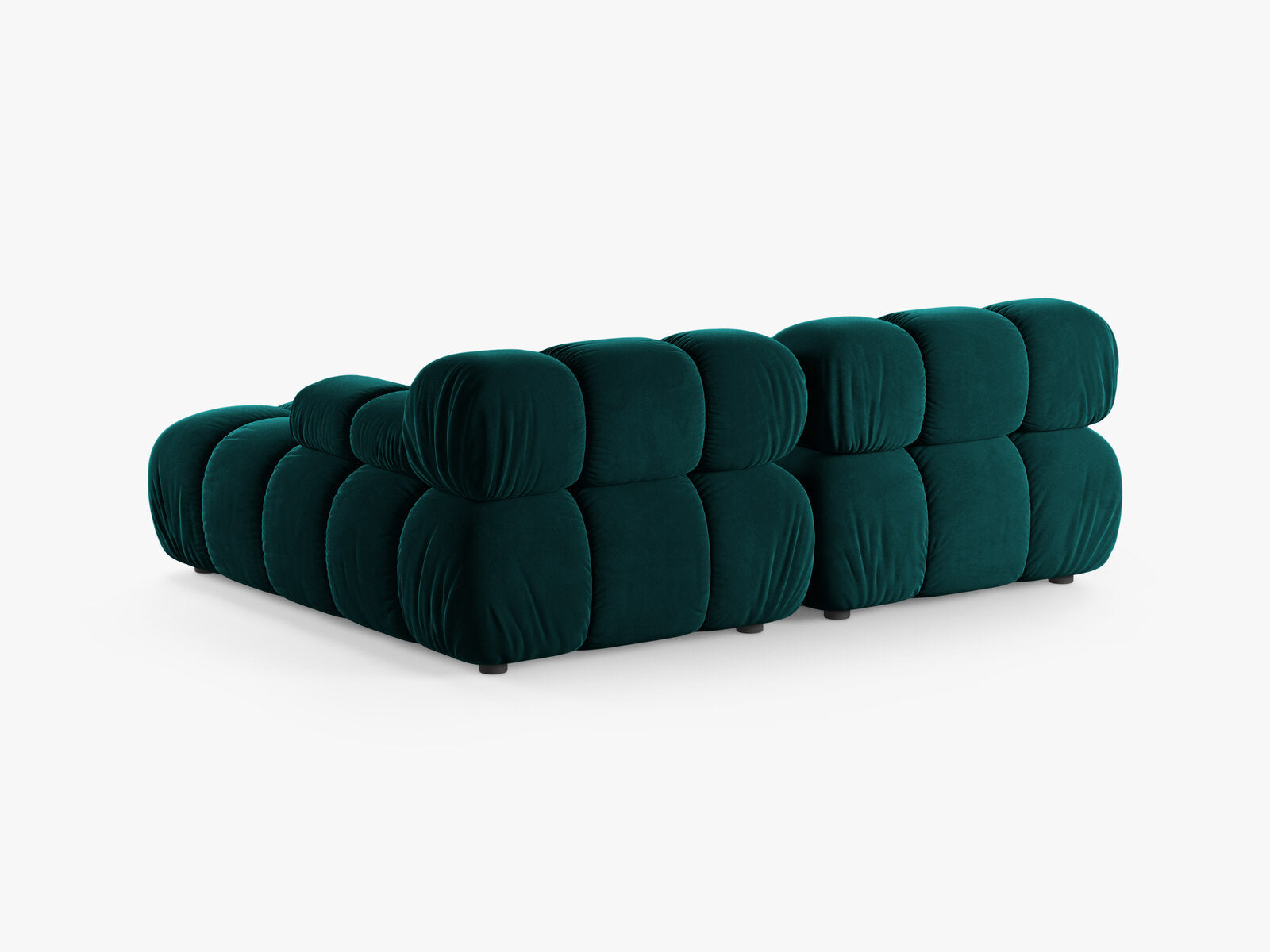 Micadoni Modulares Ecksofa Bellis 3-Sitzer Rechts Samt Venus Dunkel Petrol