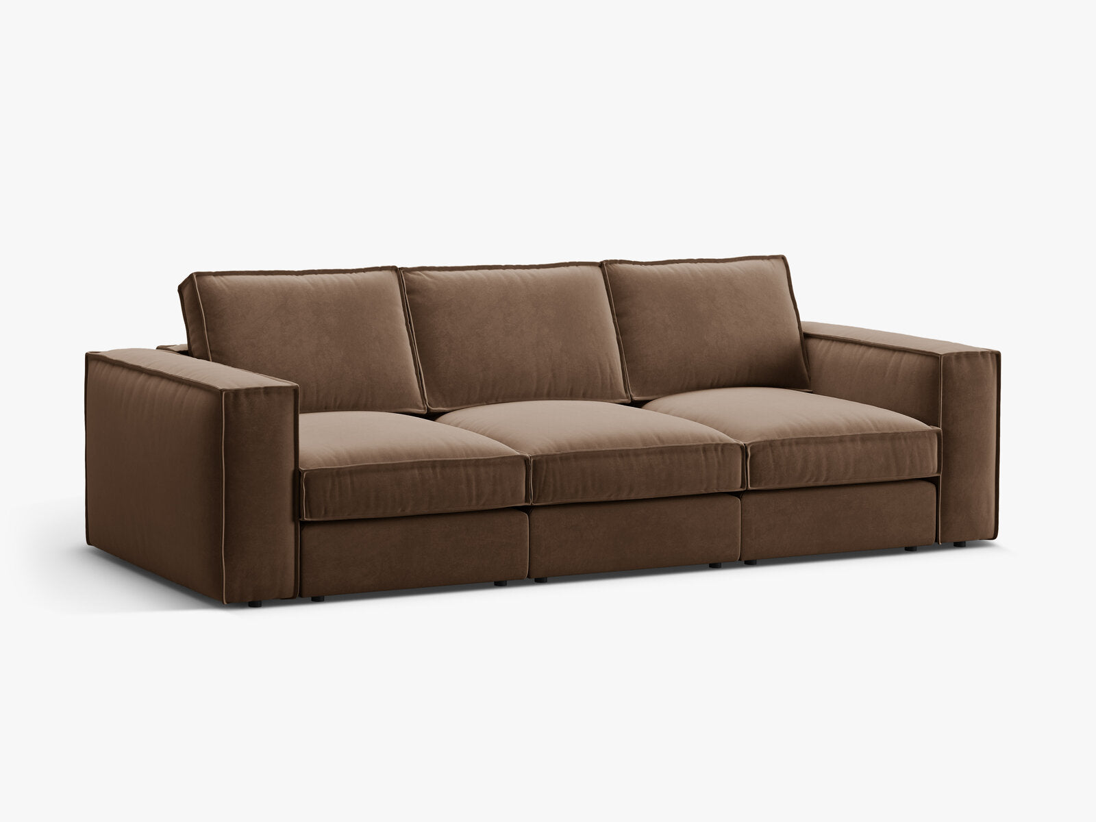 Micadoni modulares Sofa Pola 4-Sitzer Samt Salvador Schokolade