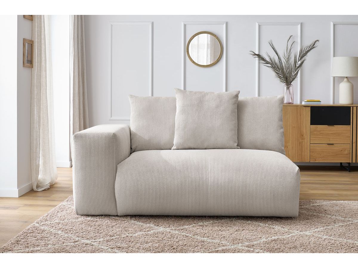Bobochic Voltaire Sofamodul 2-Sitzer 178 × 100 cm Cordsamt Beige Ecke links