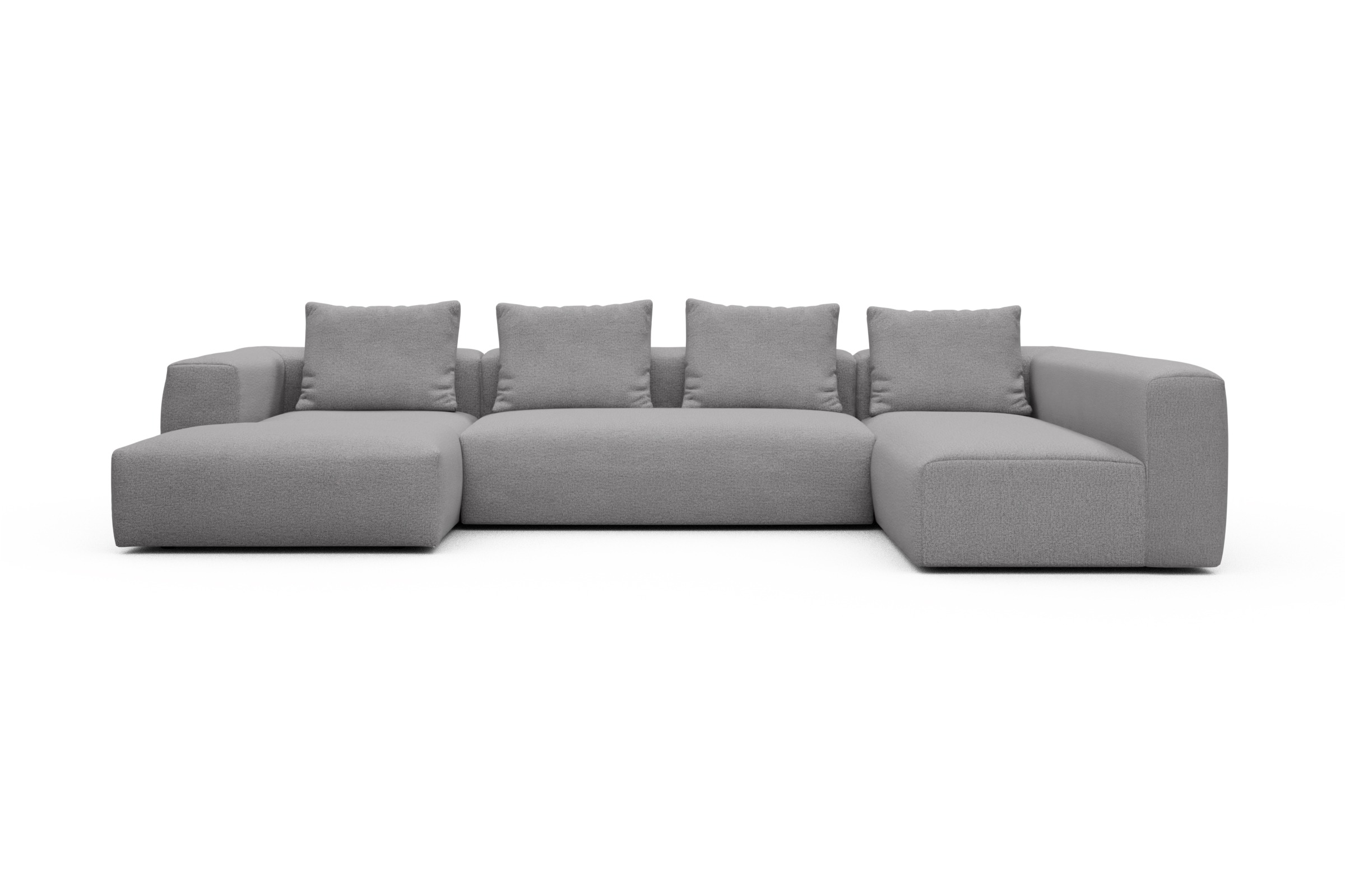 Skandi Home Wohnlandschaft Fred Chaiselongue links mit 2-Sitzer und lange Armlehne rechts Sama-Grey moebelfaktor