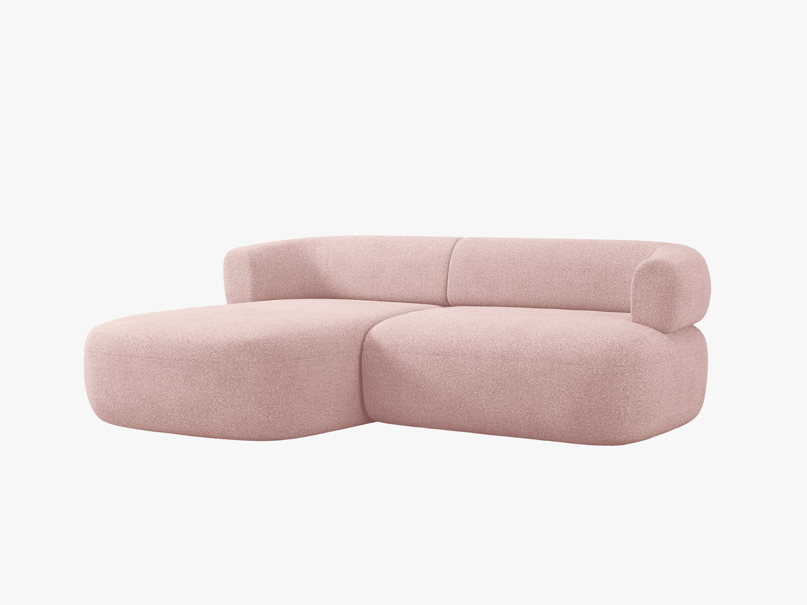 Micadoni 5-Sitzer Ecksofa Jenny Kleine Version Links Boucle Now or Never Puderrosa