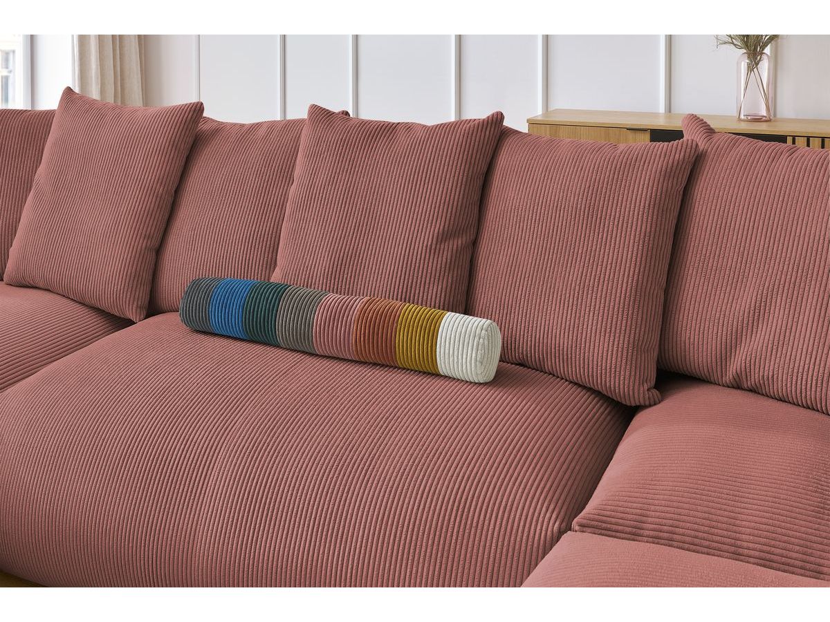 Bobochic Voltaire Wohnlandschaft 356 × 214 cm Cordsamt Rosa Ecke links