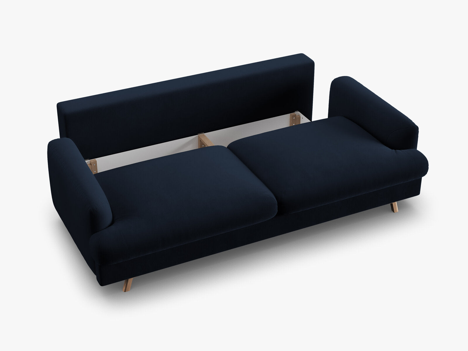 Micadoni Naomi Schlafsofa 3-Sitzer mit Bettkasten Samt Salvador Königsblau